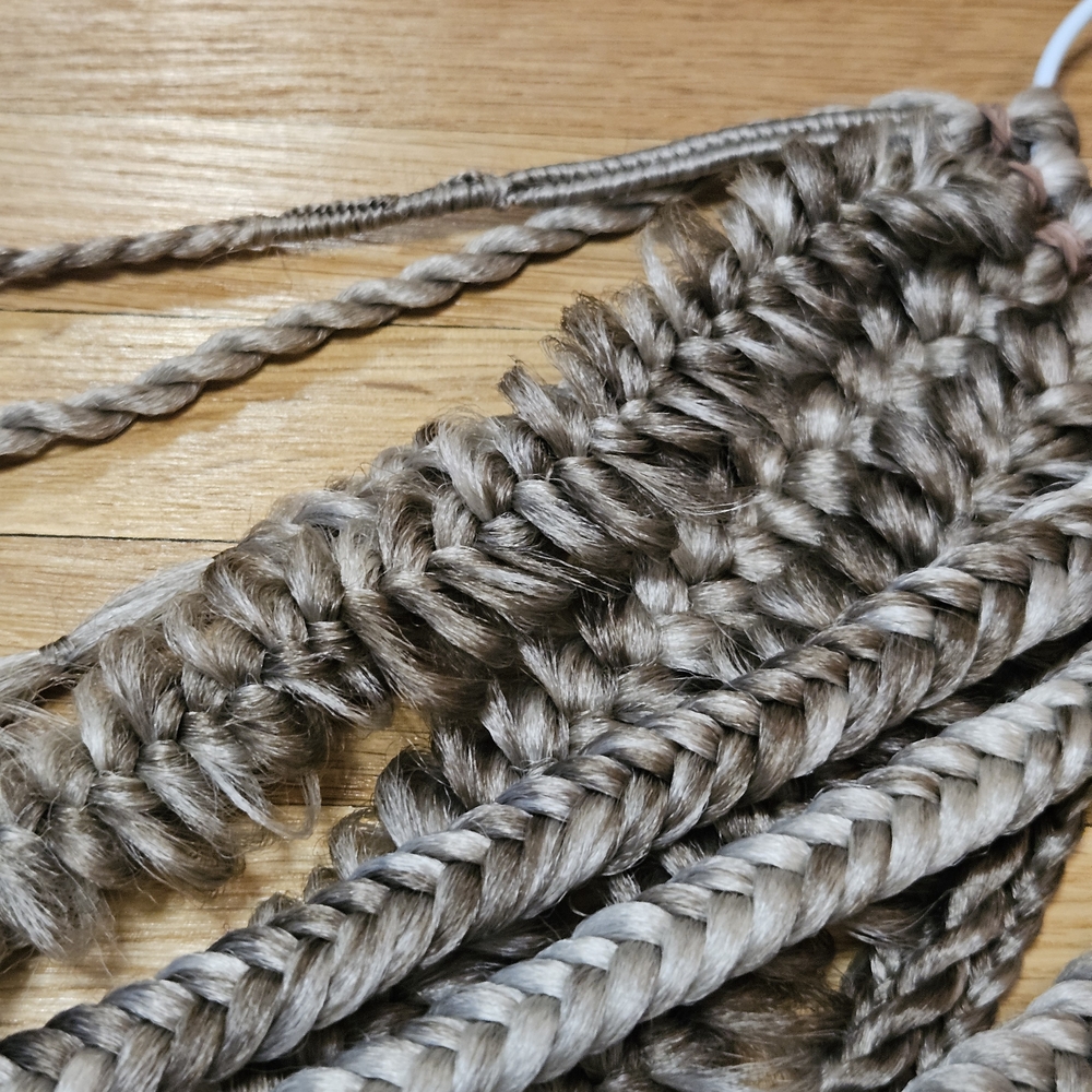 Handmade Braided Hair Extensions in Ash